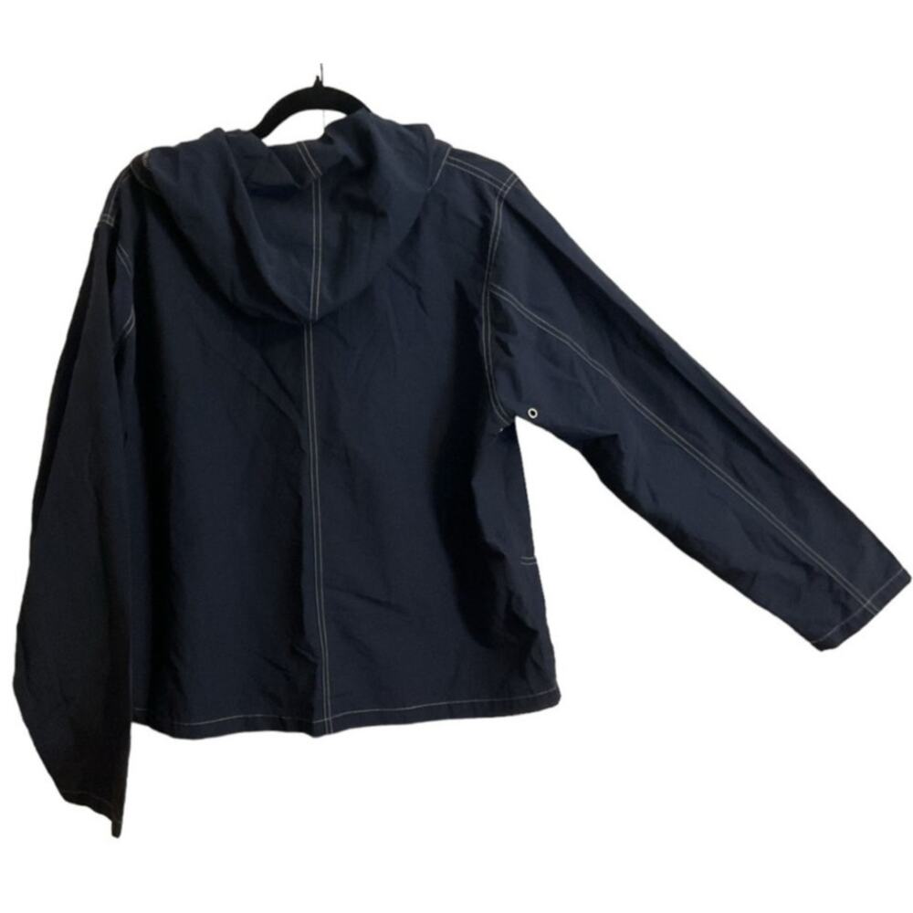 GH Bass Windbreaker Rain Jacket Women’s Size XL Navy Cotton Nylon Relaxed Fit - Picture 3 of 9